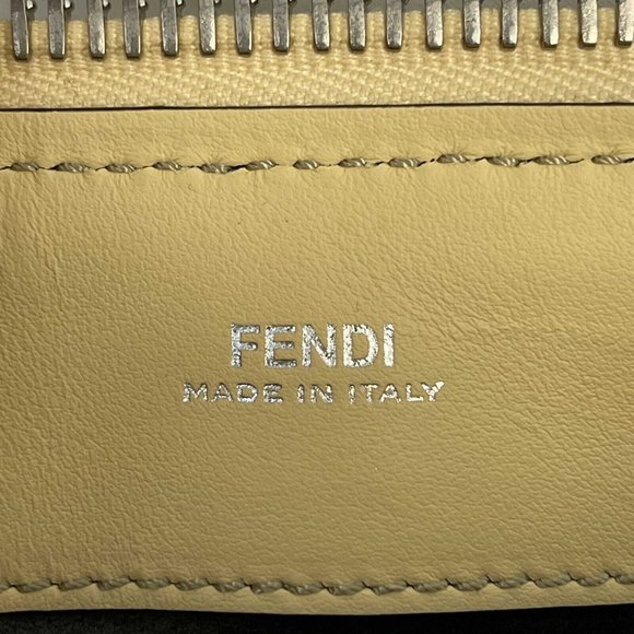 Fendi -DotCom Faces Convertible Small Yellow Satchel - Top Handle w/ Chain Strap - Picture 13 of 16